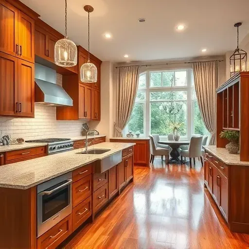 Renovated kitchen in Peters Township with granite countertops, custom cabinetry, and stainless steel appliances in a spacious layout.