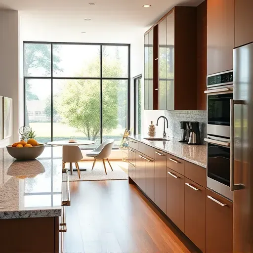 Renovated kitchen in Muse PA featuring sleek cabinetry, granite countertops, stainless steel appliances, and natural light.