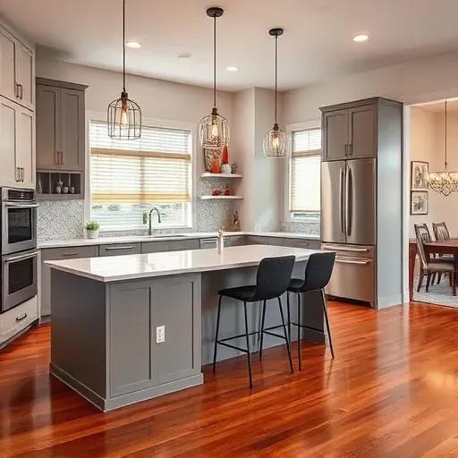 Freshly renovated kitchen in Meadowlands PA with quartz countertops, stainless steel appliances, and custom cabinetry.