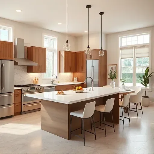 Completed kitchen remodel in Cecil PA featuring modern design, quartz countertops, high-end appliances, and elegant decor.