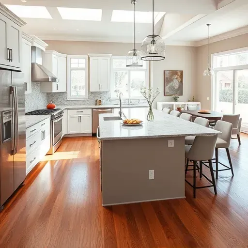 Recently remodeled kitchen in Canonsburg, PA featuring quartz countertops, sleek cabinetry, and polished hardwood flooring.