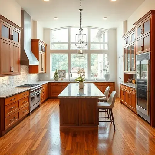 Modern remodeled kitchen in Pleasant Hills PA with high-end appliances granite countertops custom cabinetry hardwood flooring and open-concept design