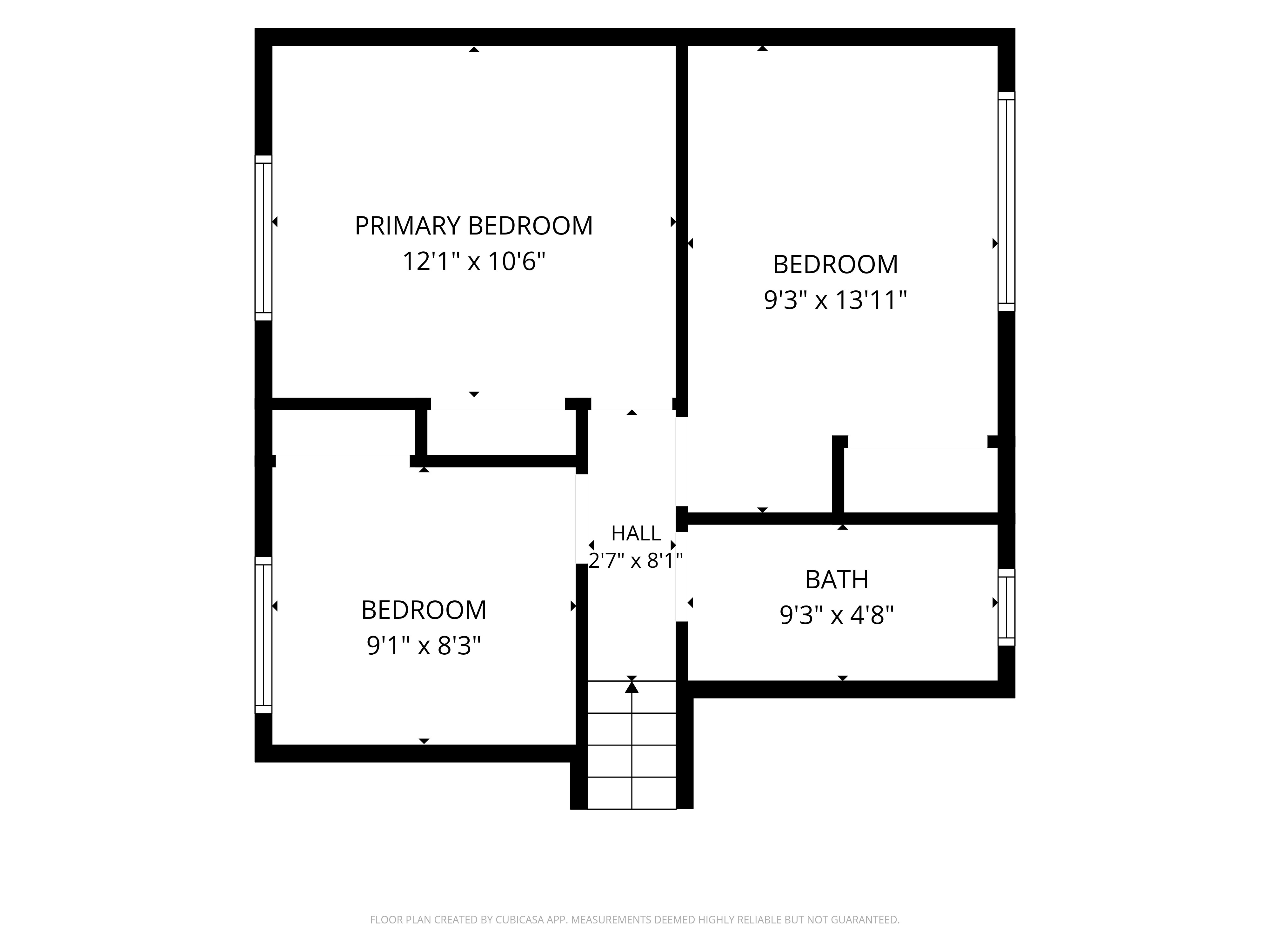 Top Floor with 3 Bedrooms