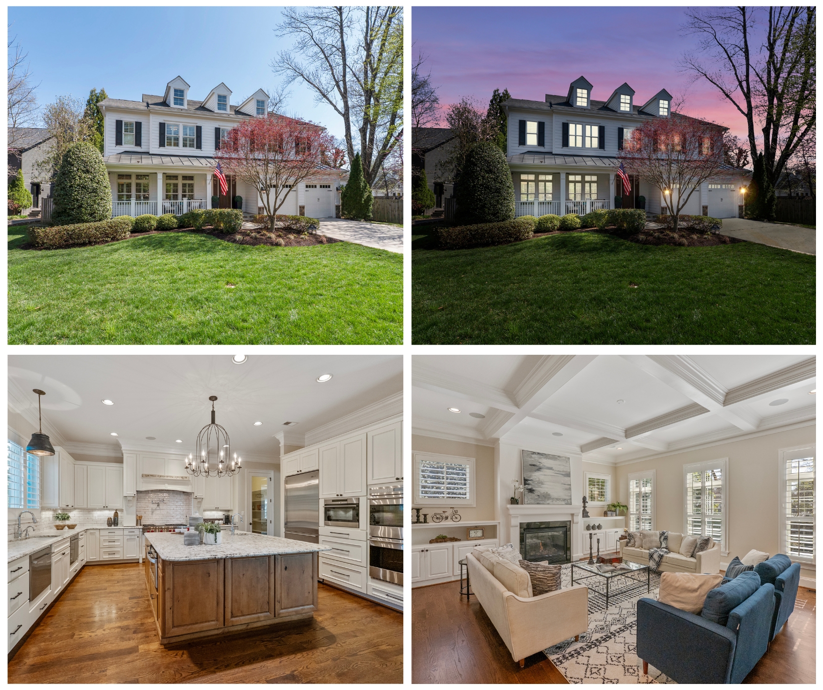 Hero collage of real estate listing photography and video tour stills