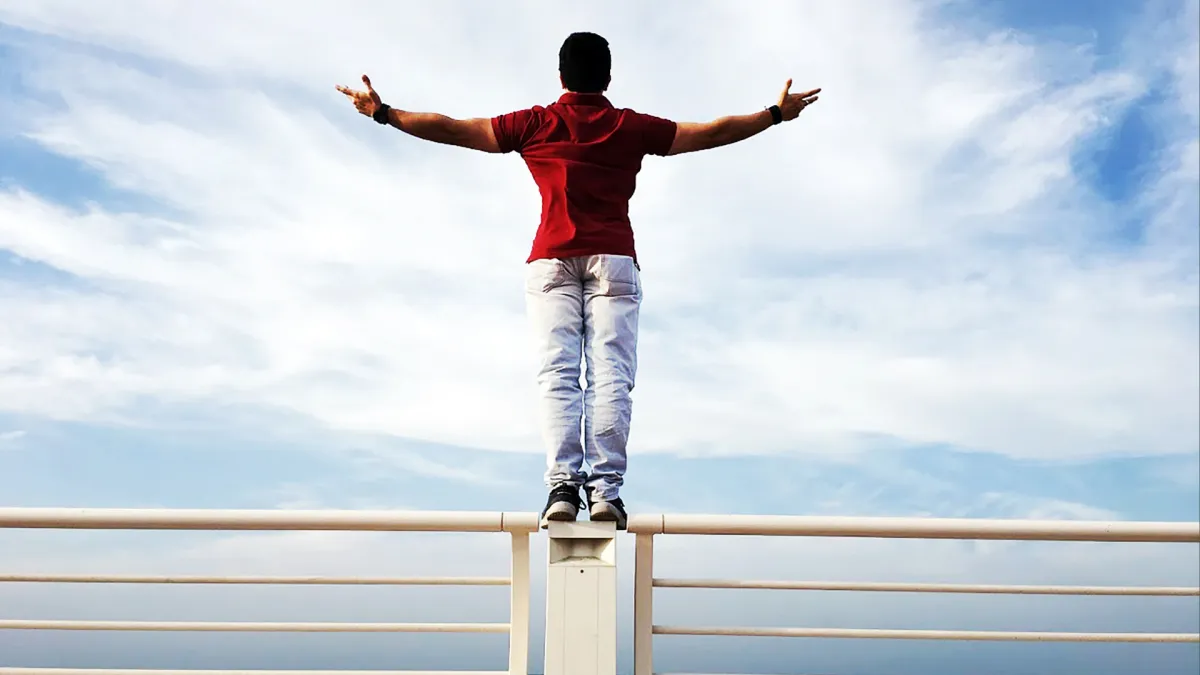 Person feeling calm and free from fear.