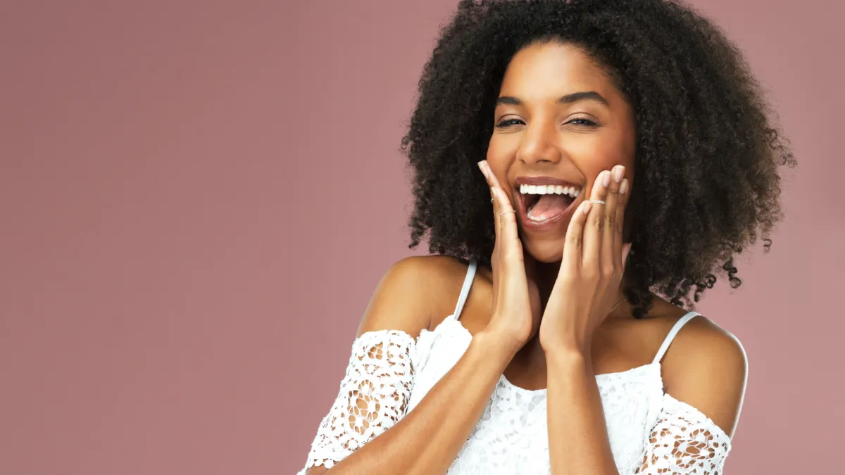 woman is happy