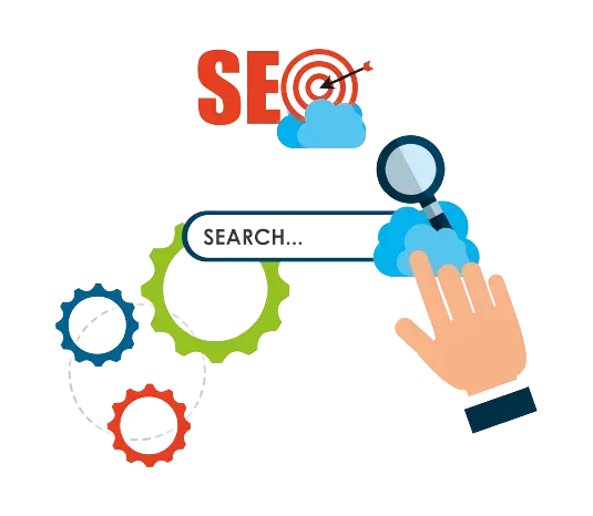 A MacBook with lines of code on its screen on a busy desk