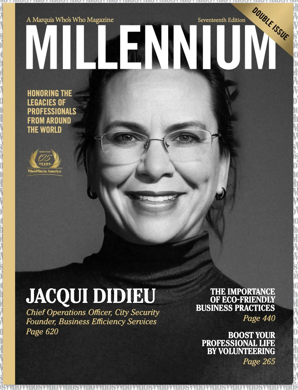 Featured cover profile Millennium Magazine highlighted Jacqui for transforming the security industry.