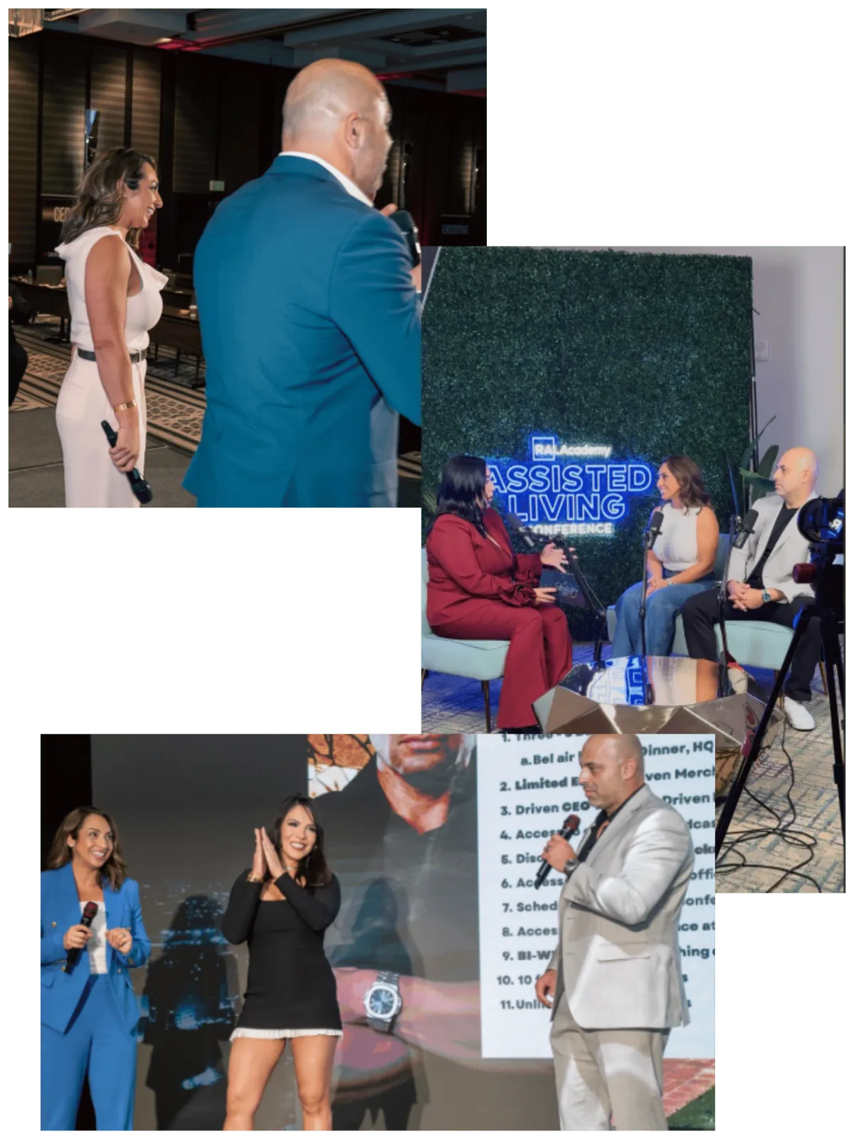 Photo collage of Amanda and Boris Palomino speaking on stage