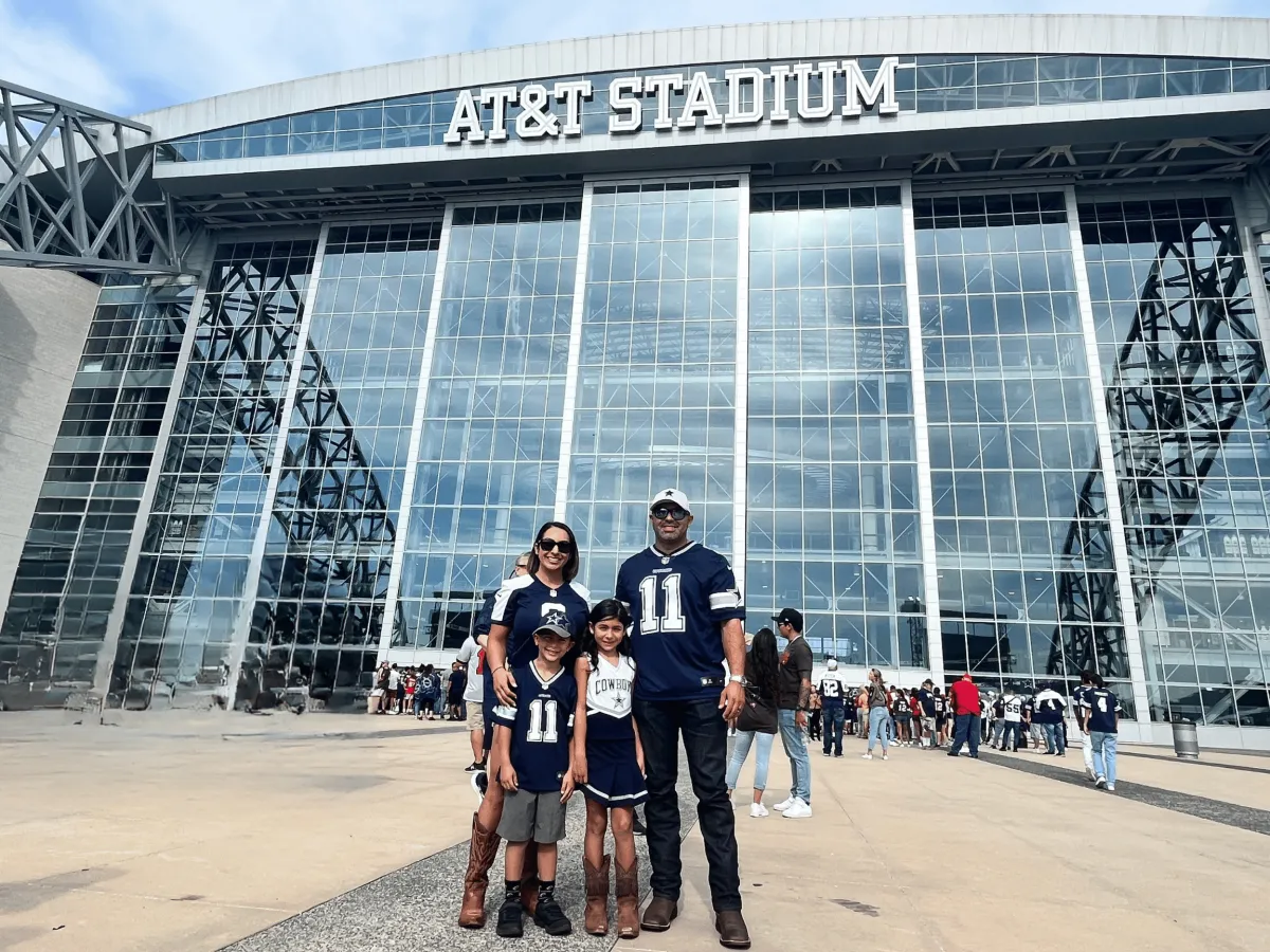 Family at AT&T Stadium for Dallas Cowboys game
