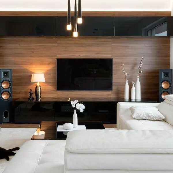 A living room that has been optimized to reduce EMF