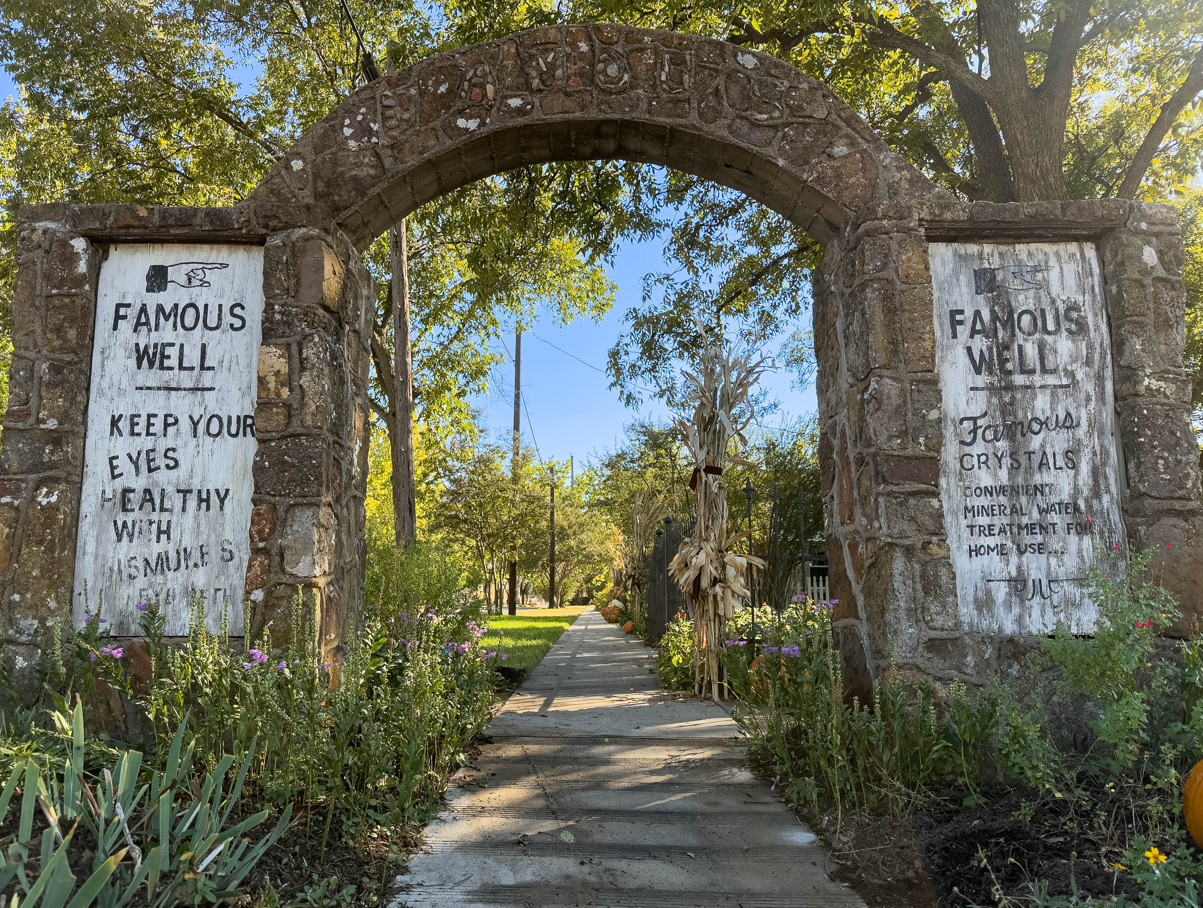 Historic Famous Mineral Water Company entrance in Mineral Wells, Texas