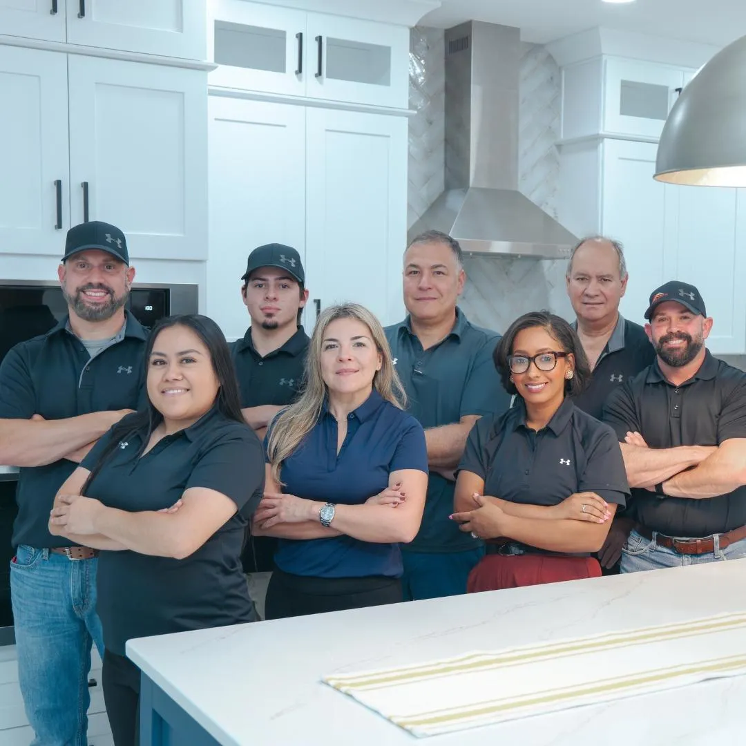 a large kitchen with a center island surrounded by stools