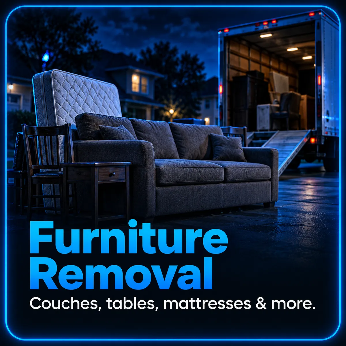 Furniture removal service for unwanted couches, tables, mattresses and household furniture