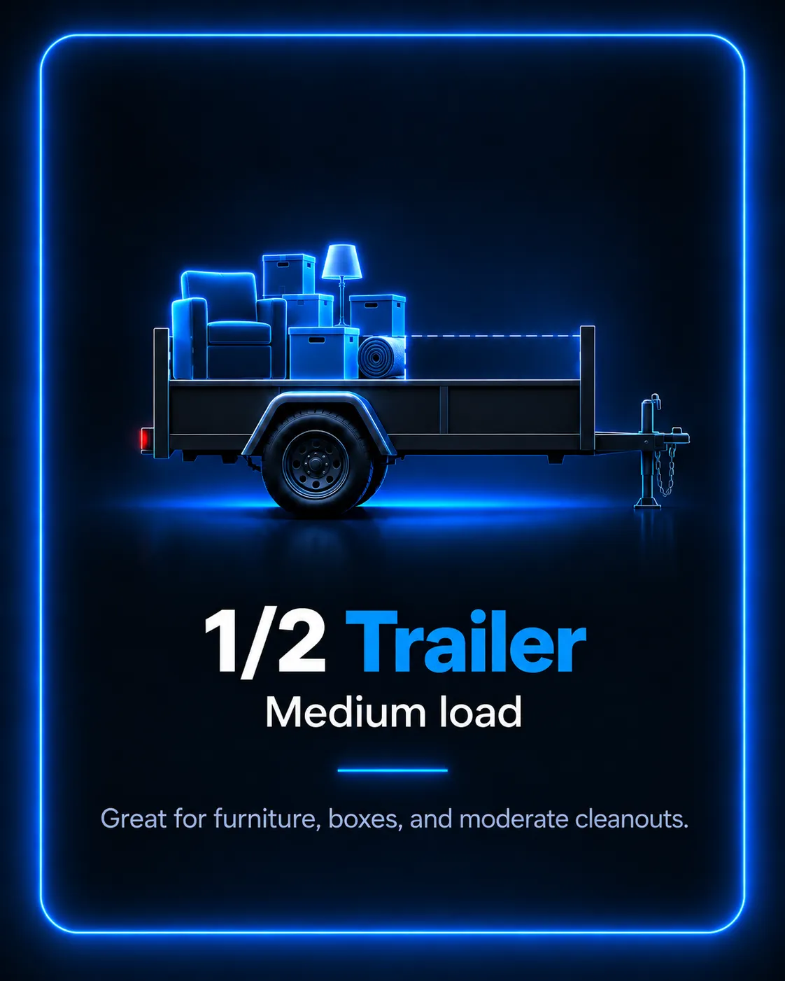Half-trailer junk removal load size