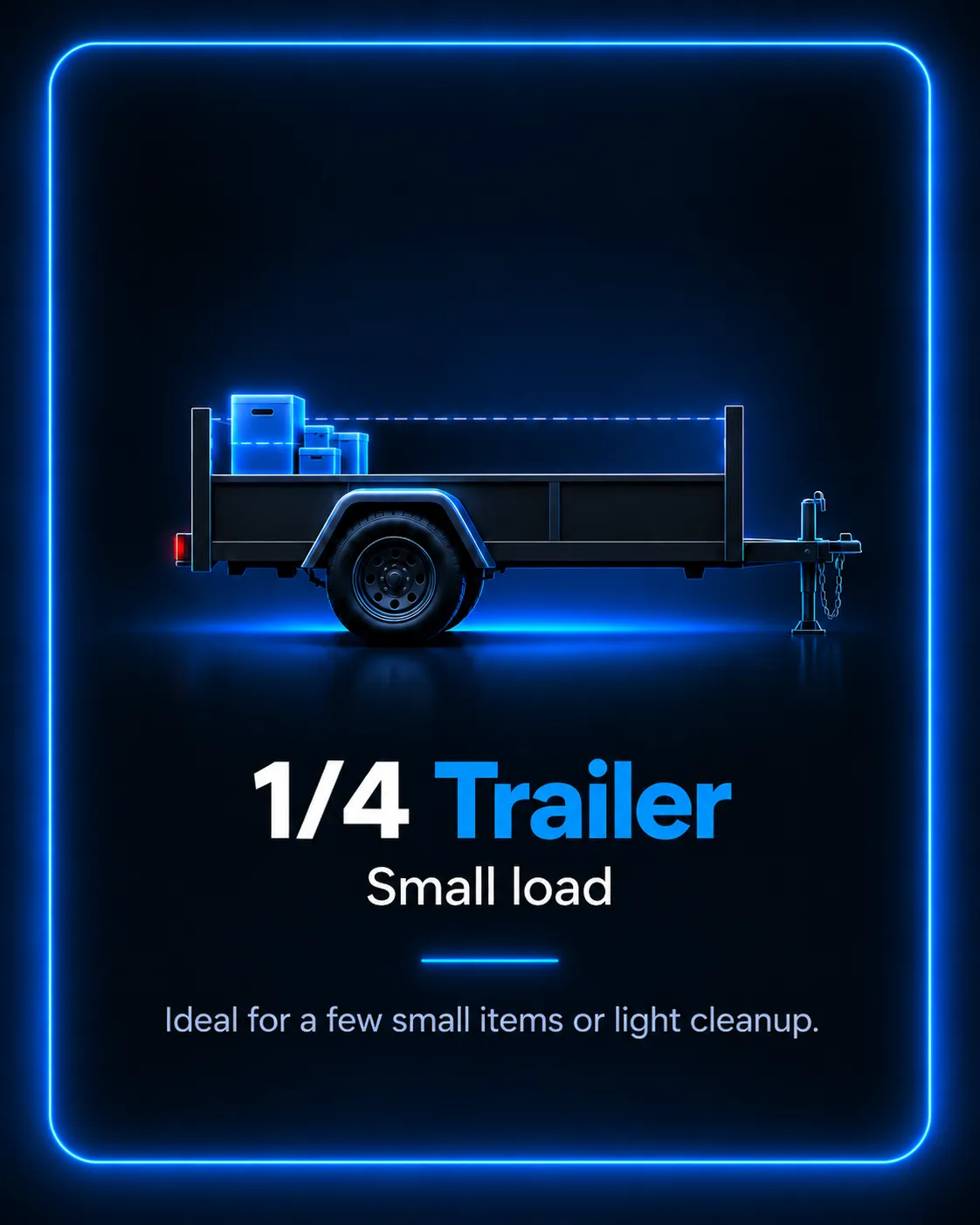 Quarter-trailer junk removal load size