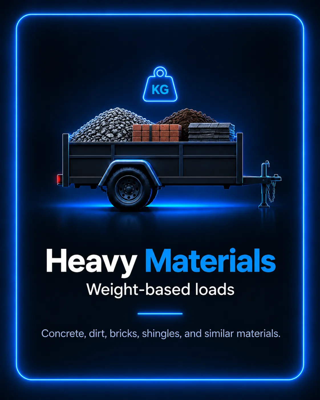 Weight-based junk removal for concrete, dirt, bricks and other heavy materials