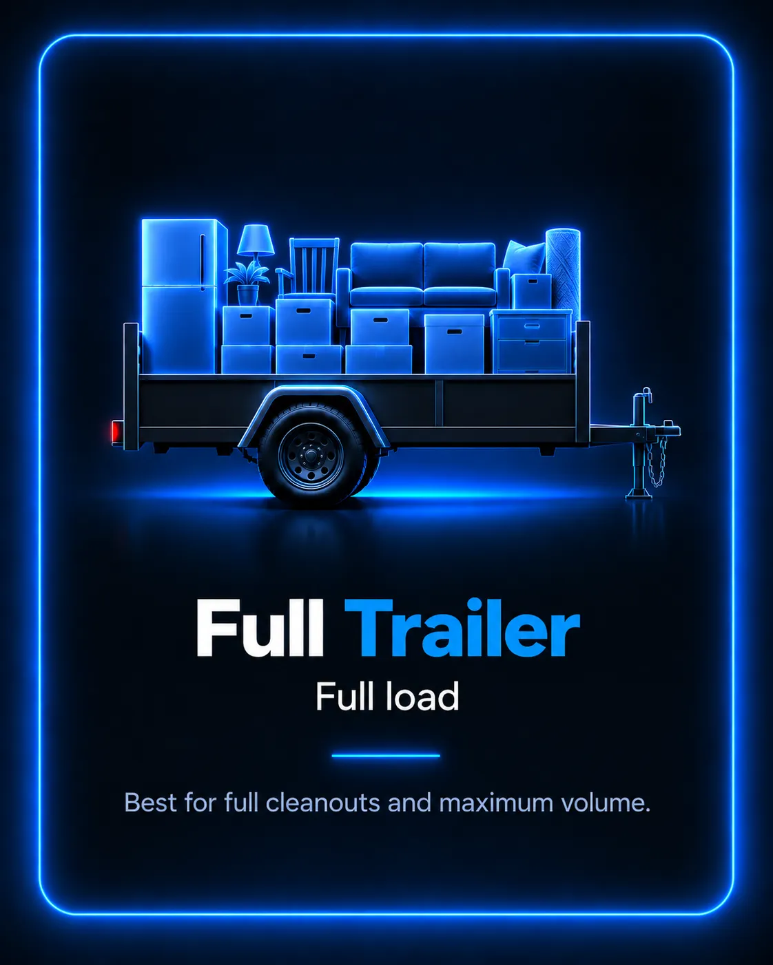 Full-trailer junk removal load size