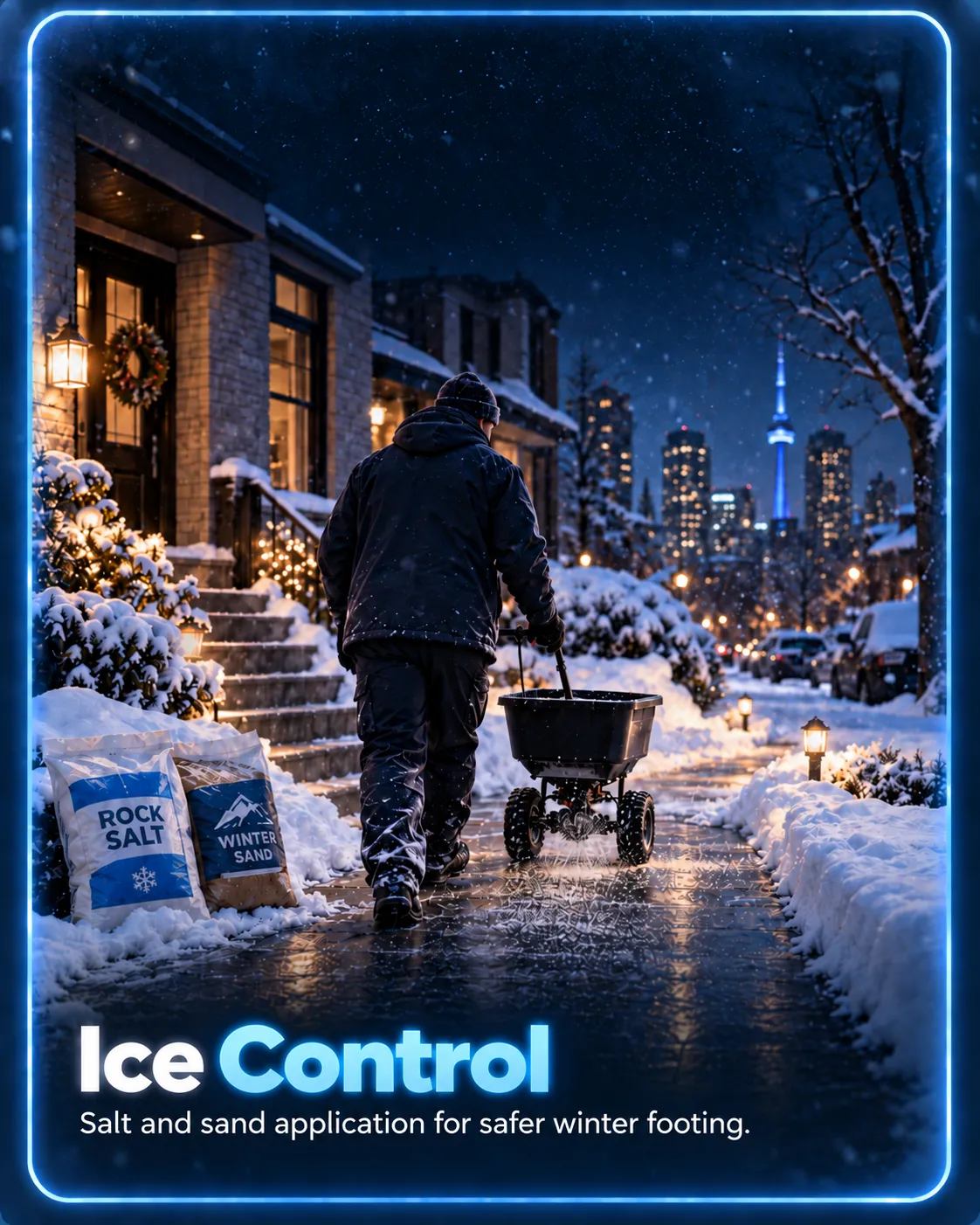 Residential ice control and traction treatment in Edmonton