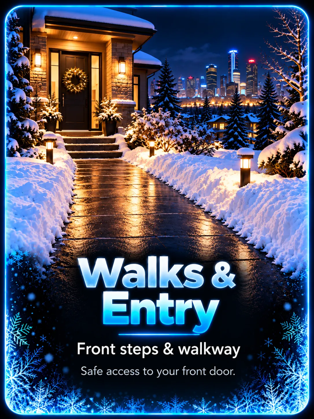 Snow clearing for front walkways and entrances