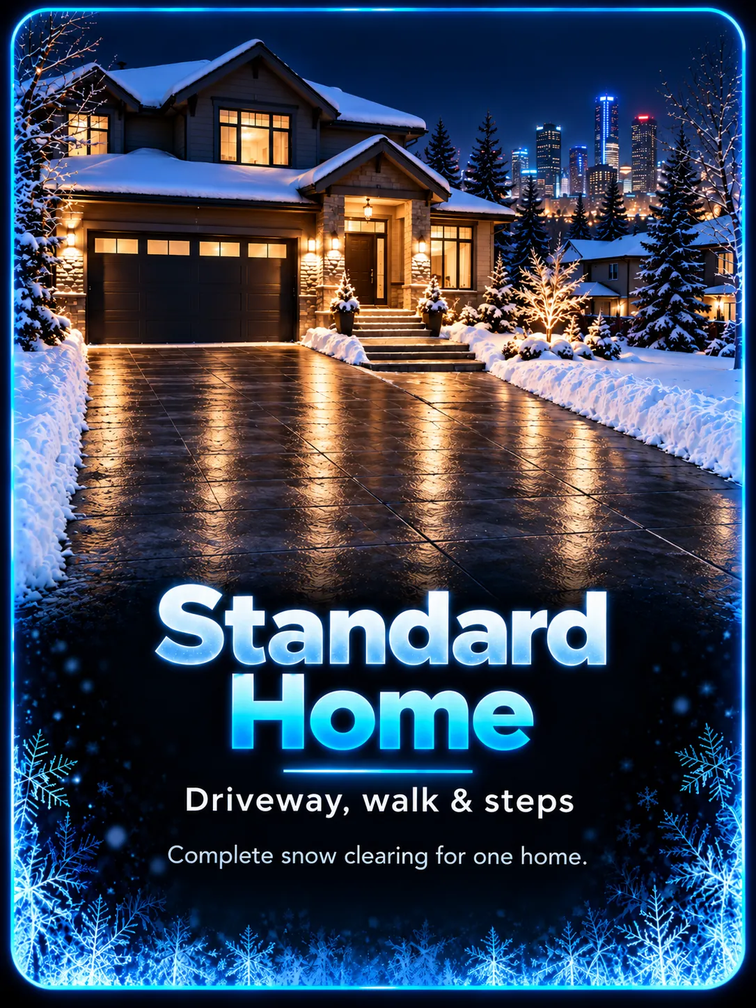 Residential driveway walkway and step snow removal