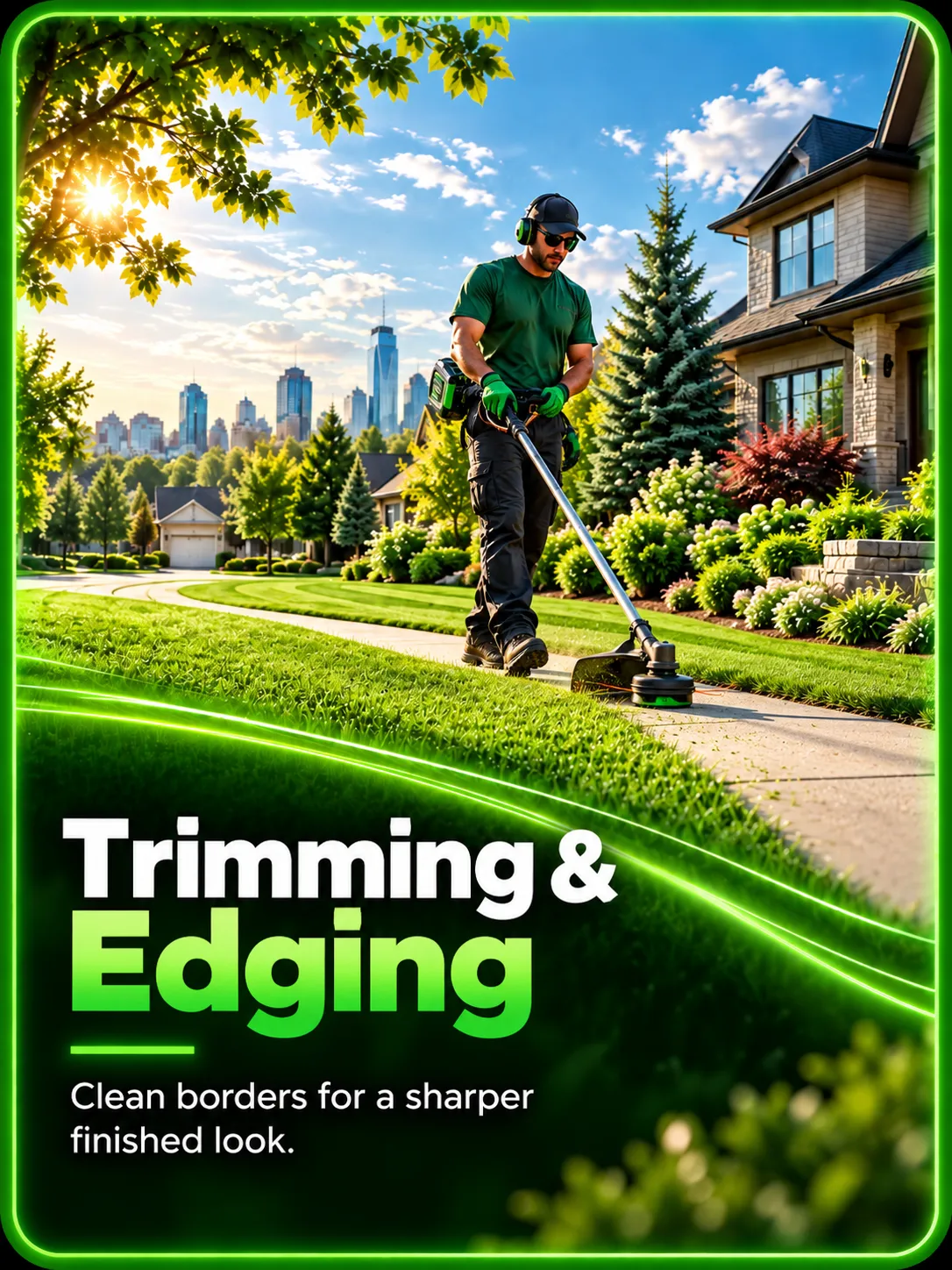 Trimming and edging lawn care service