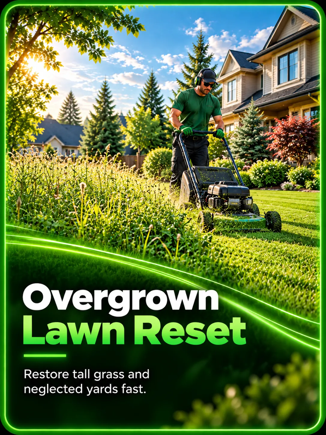 Overgrown lawn reset service