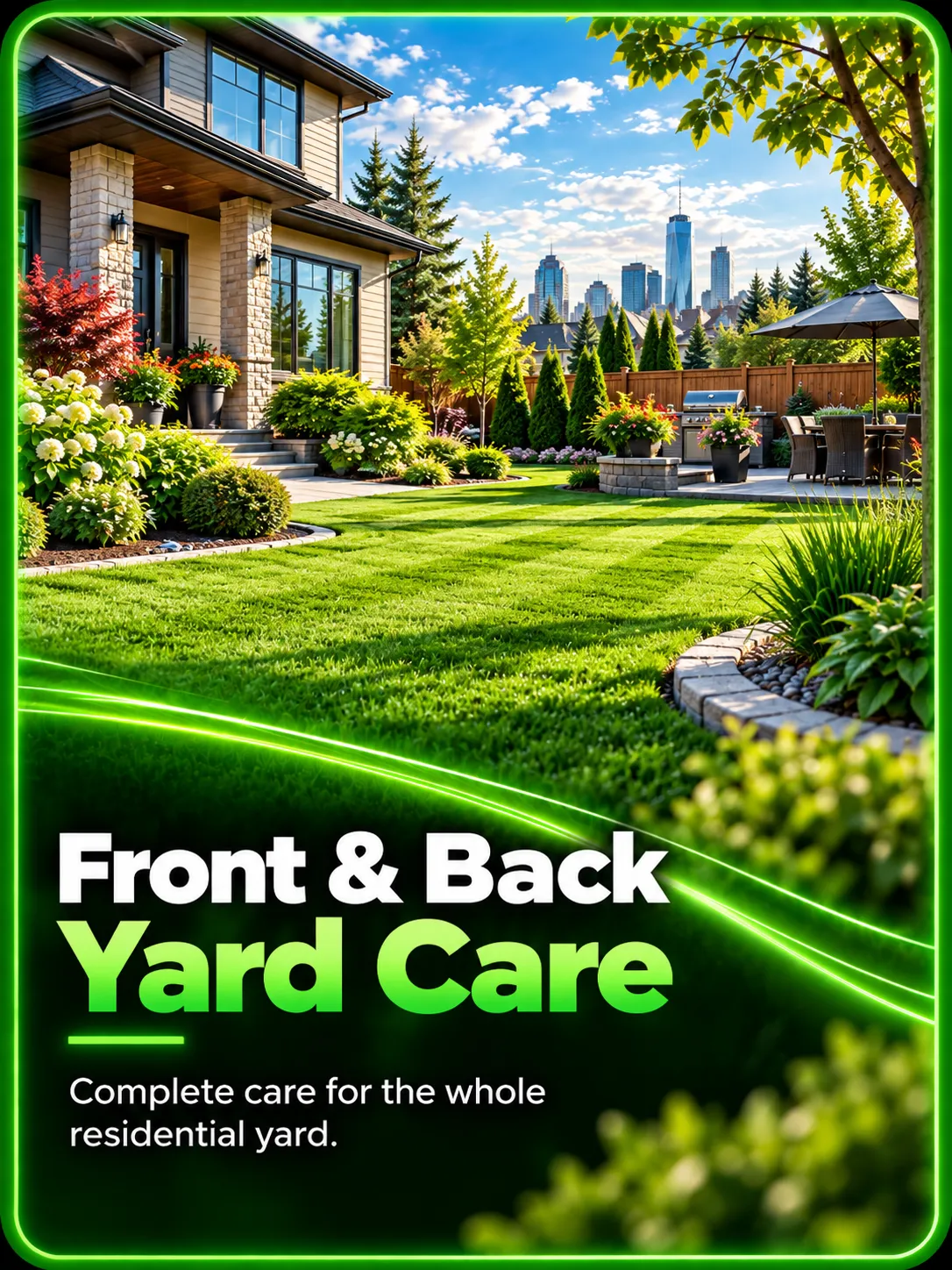 Front and back yard lawn care
