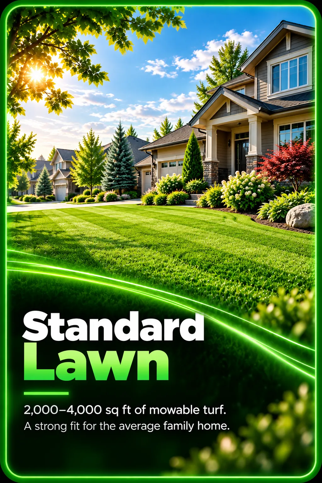 Standard residential lawn care for 2,000 to 4,000 sq ft lawns in Edmonton