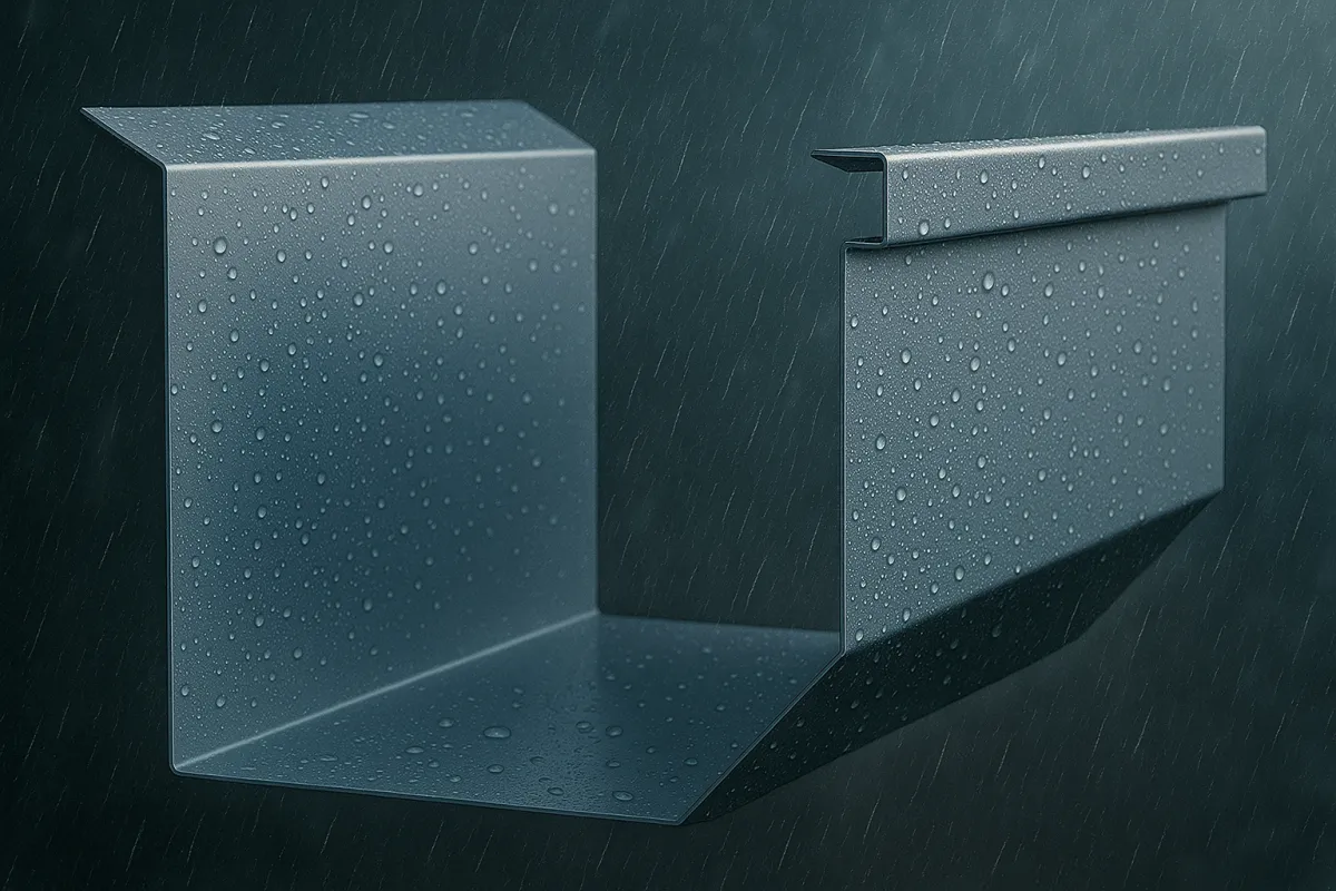 7 inch box gutter with or without adjustable flange