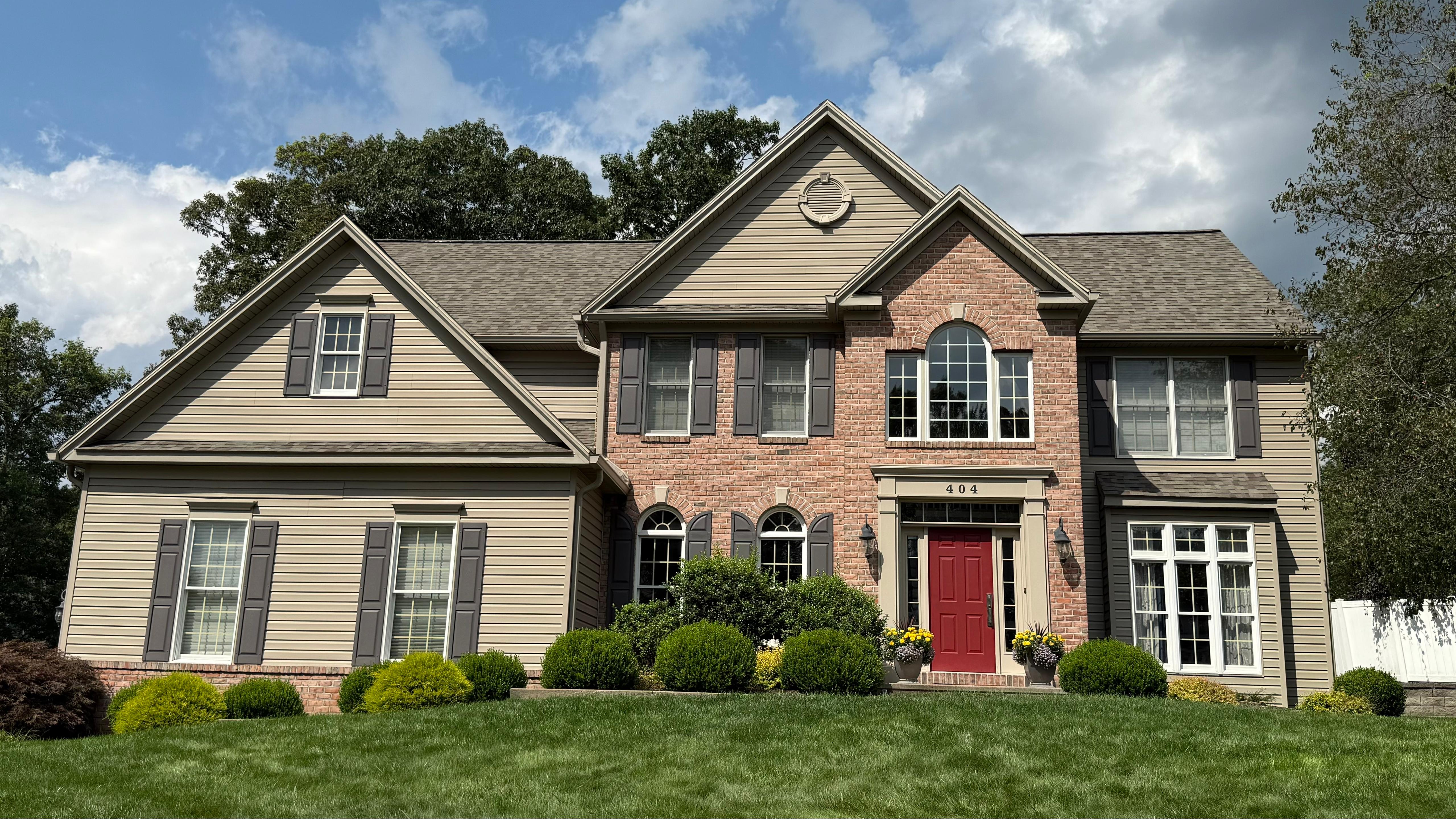Beautiful house with new gutters installed