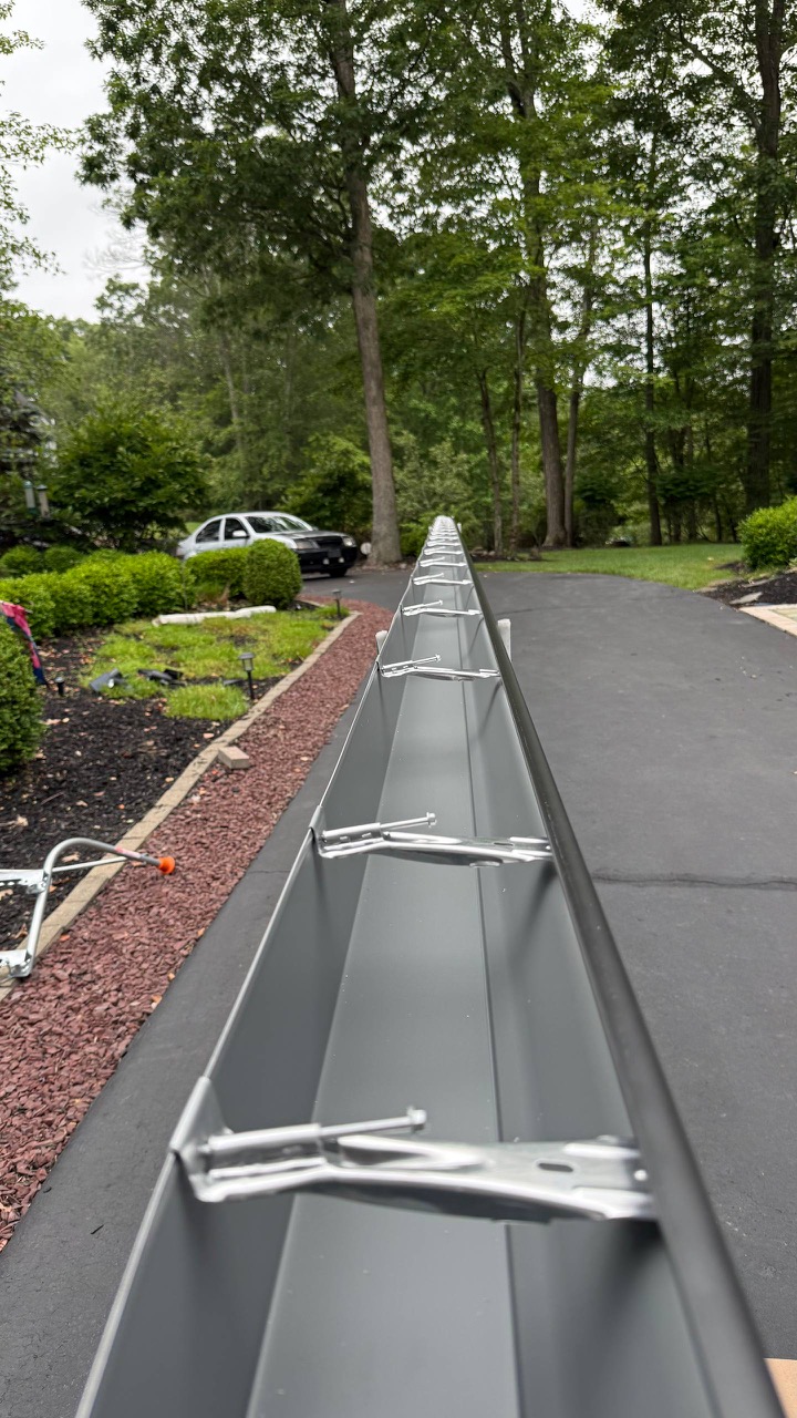 New gutters freshly custom made and prepared for installation on Scranton home