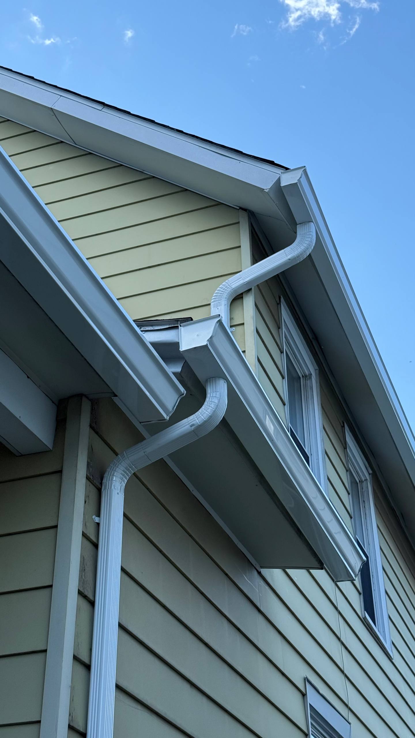 Double stack gutter system on Scranton home