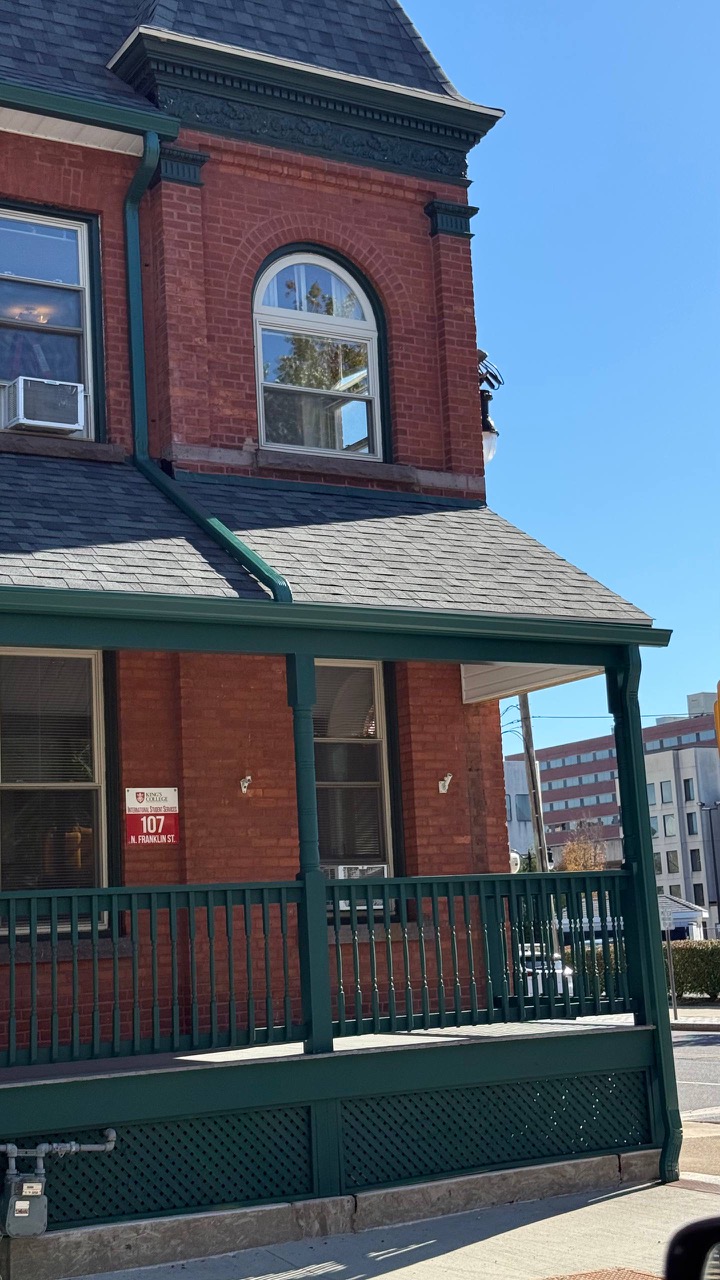Downtown Scranton office building with new green gutters installed by Gutter Solutions of NEPA