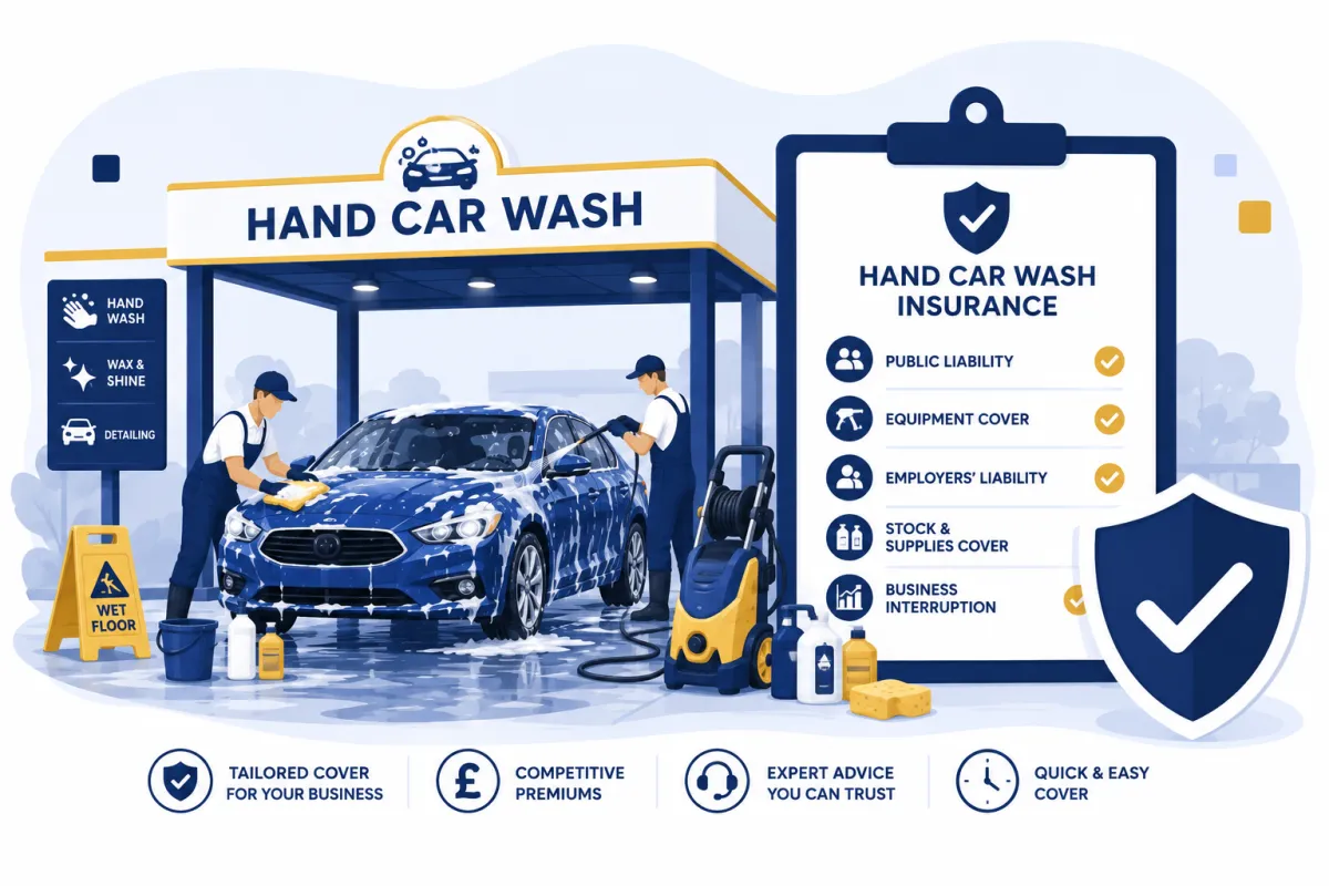 Hand Car Wash Insurance UK 2026: Cover, Compliance & Cost