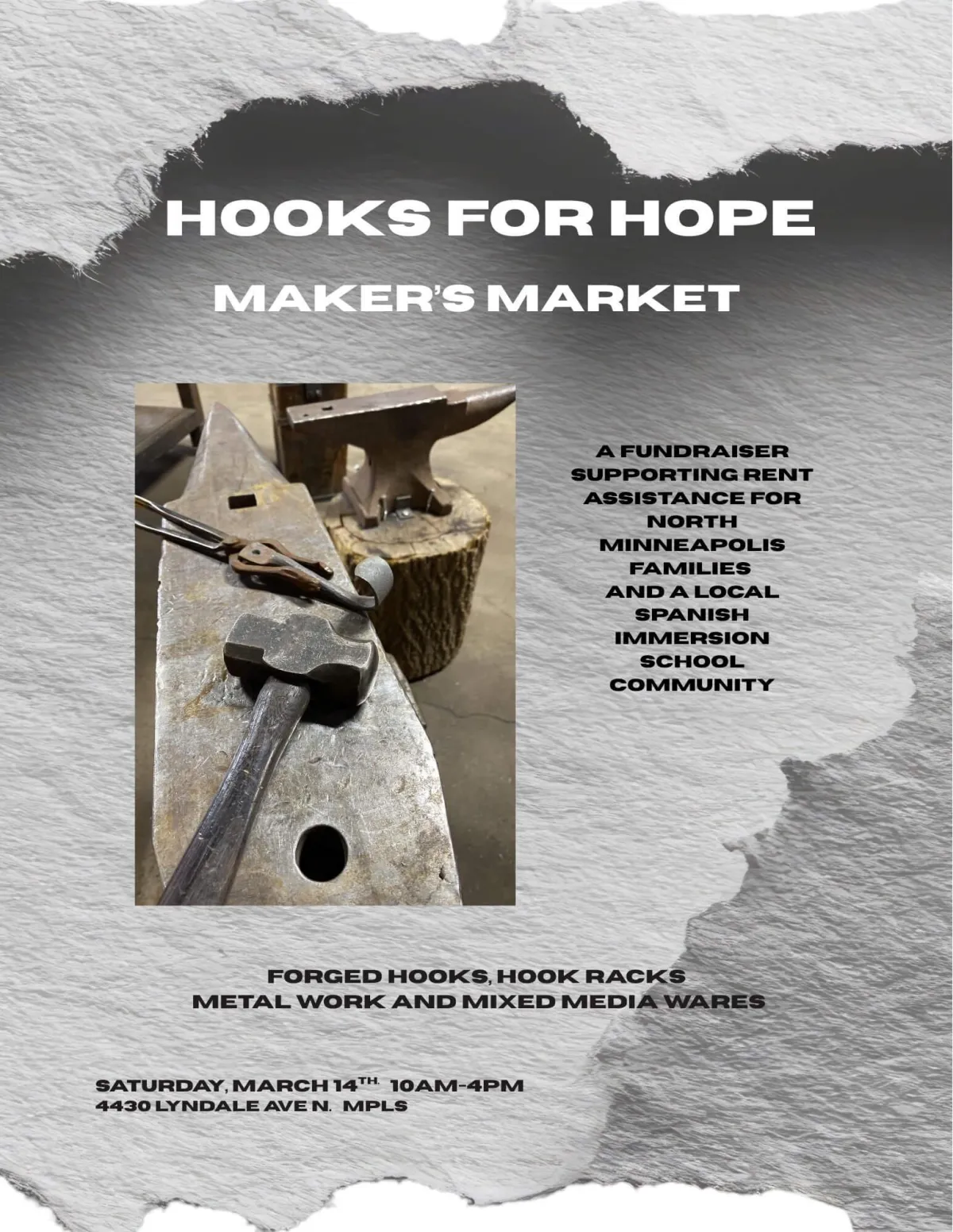 BIPOC blacksmithing, metal work, workshop Minneapolis