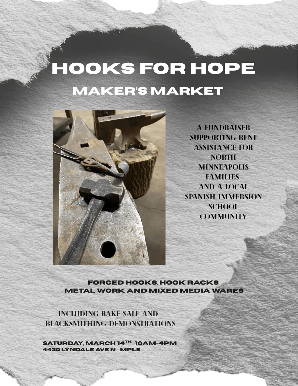 blacksmithing, metal work makers market fundraiser Minneapolis
