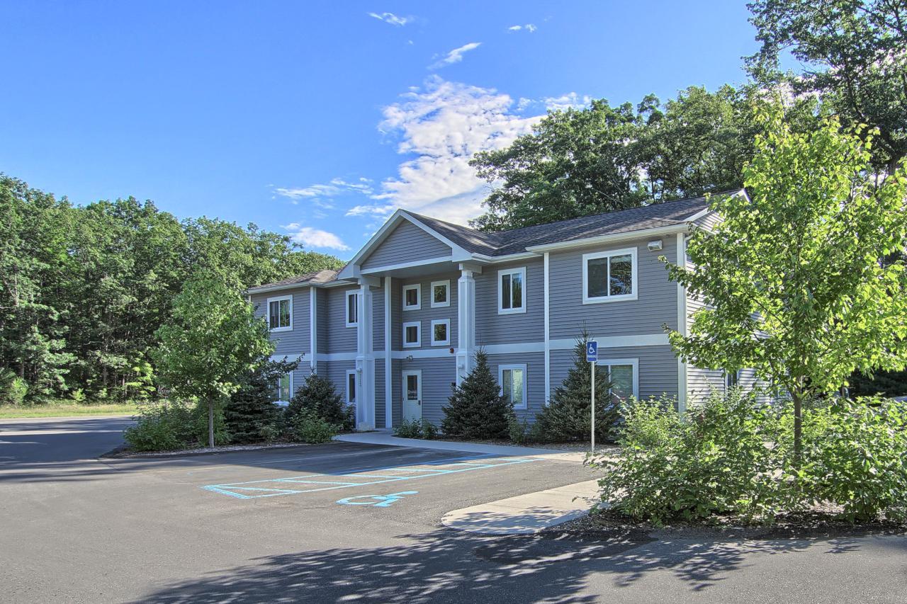 Modern white kitchen with wooden accent wall