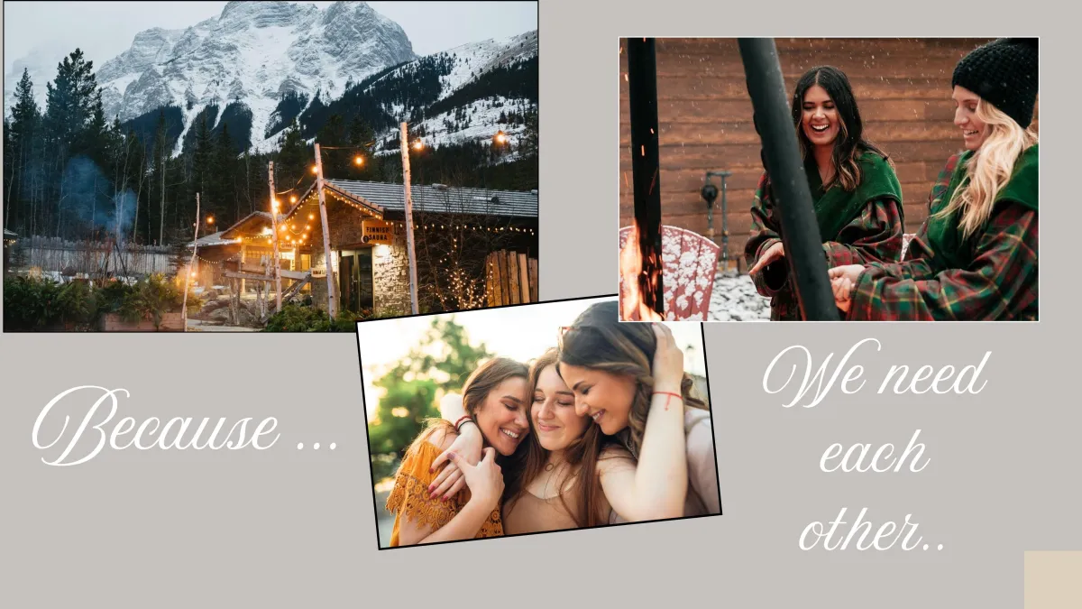 two women in suits standing beside wall