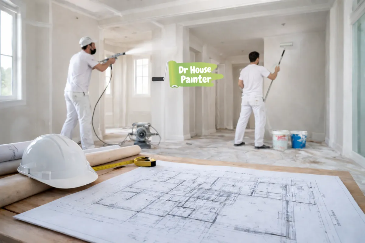 Artist paints on canvas in a light-filled studio.