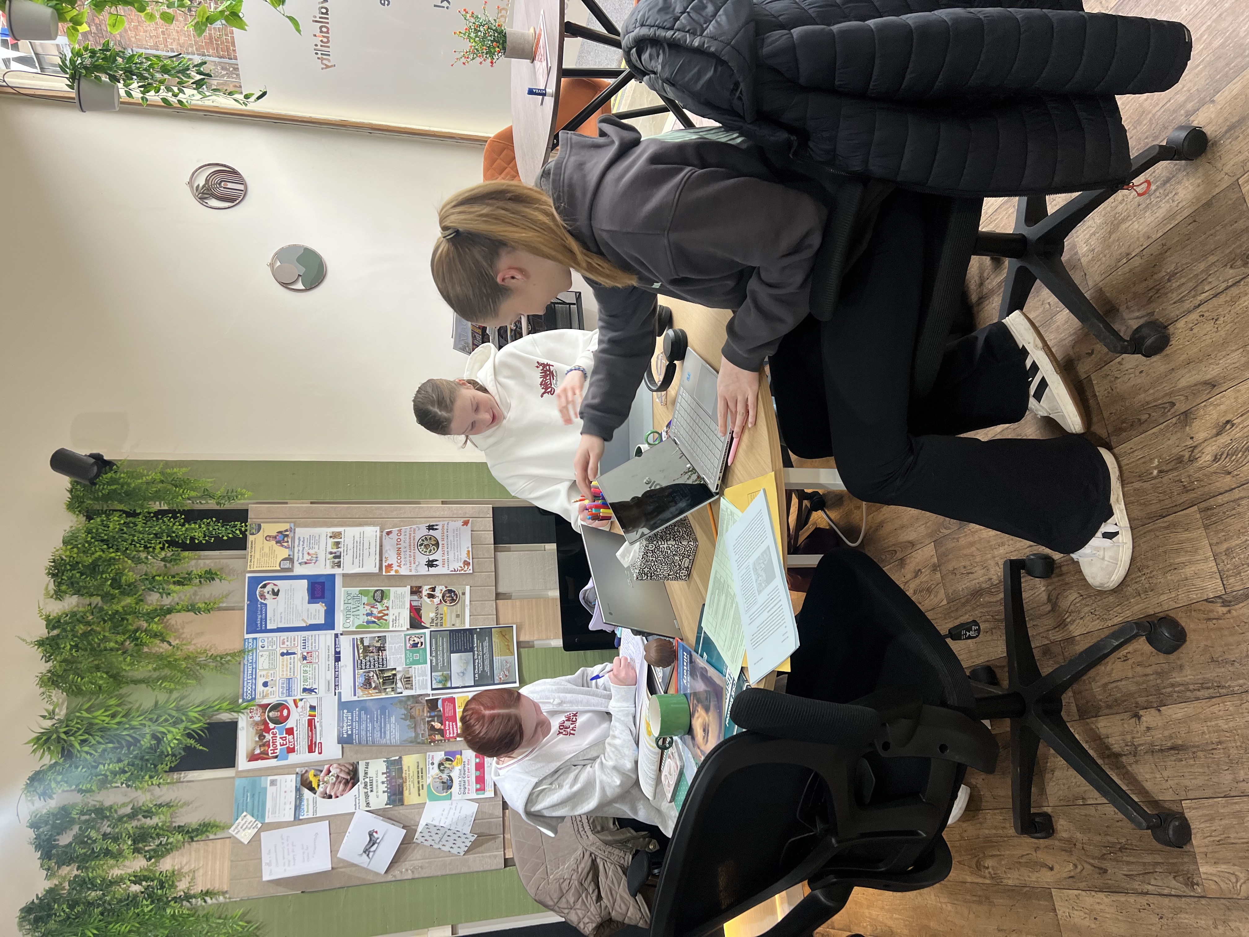 student studying at the co-working spot