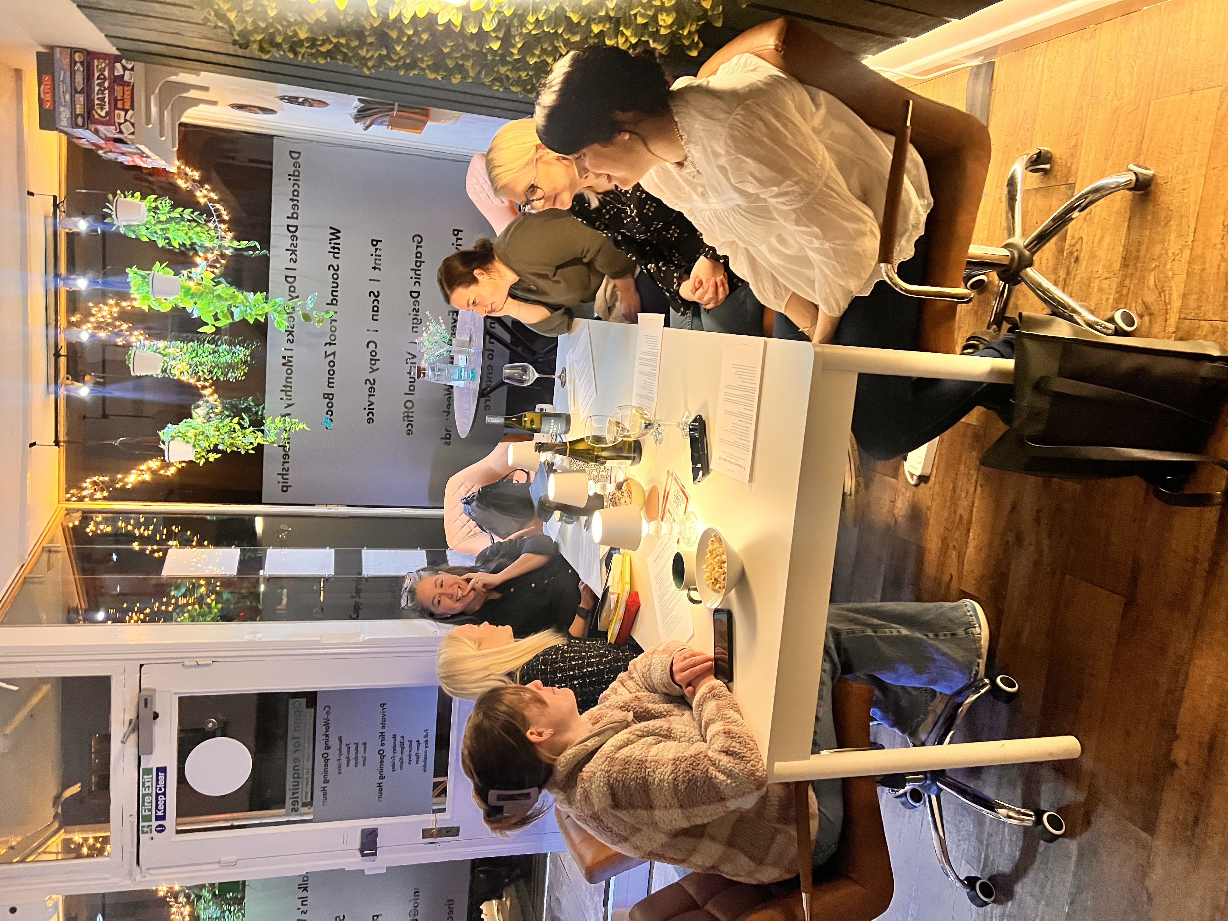 Women chatting over wine