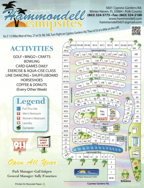 Map of Hammondell Campsites