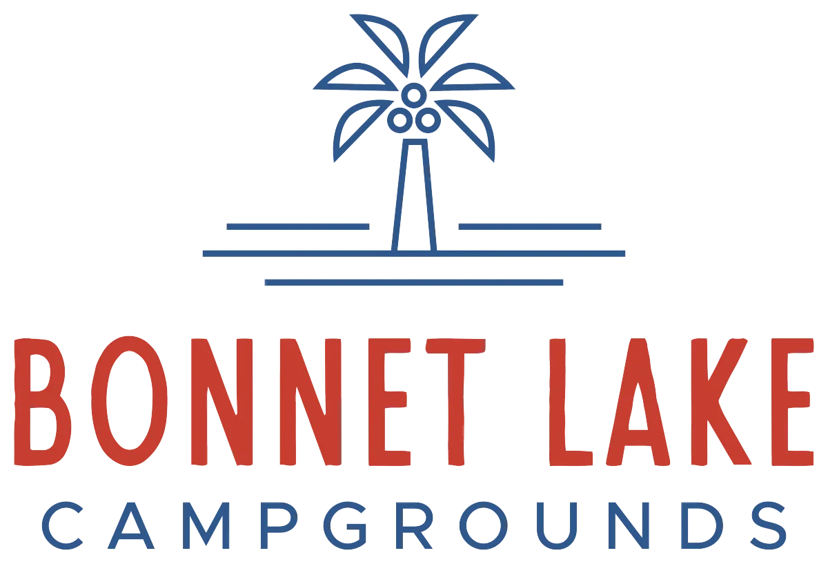 Bonnet Lake Campgrounds Logo Blue Palm Tree