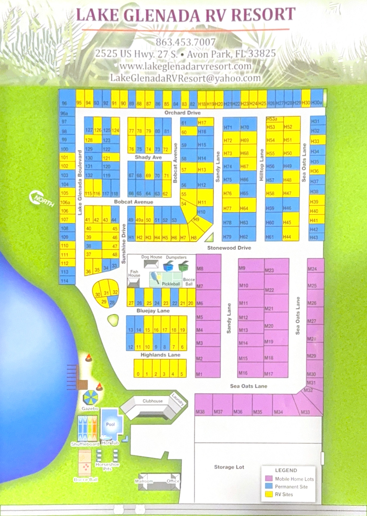 Map of Lake Glenada RV Resort