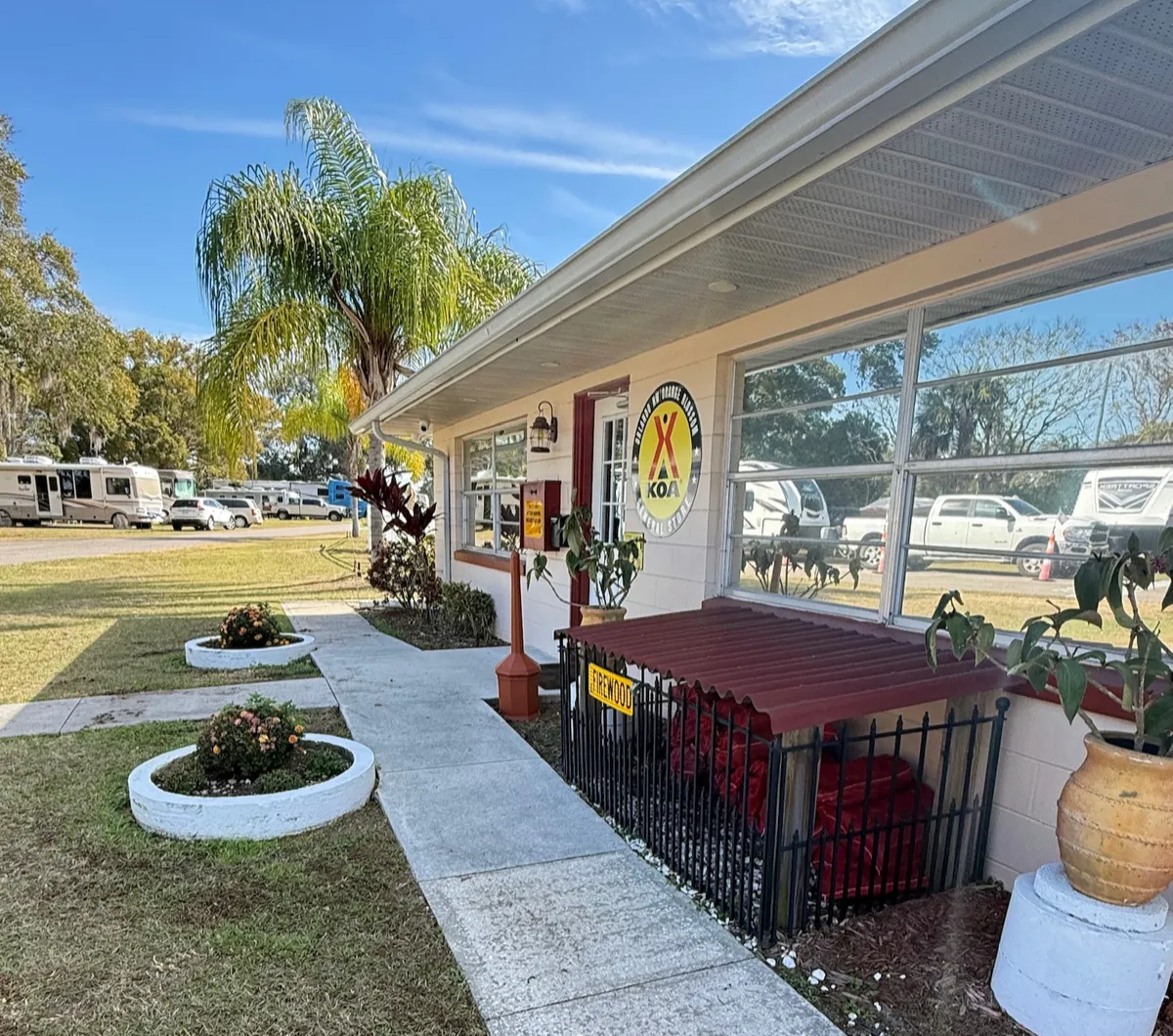 Campground office of Orange Blossom KOA