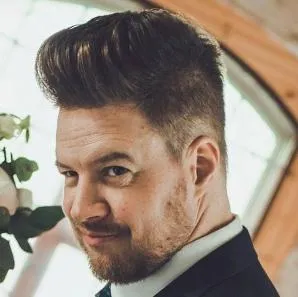 Smiling male customer