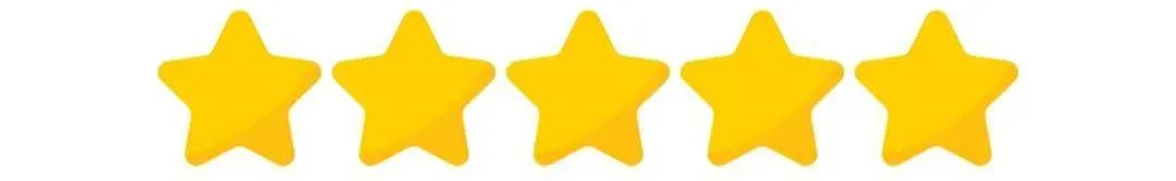 Five solid yellow stars, representing a 5-star rating.