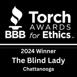 blind lady chattanooga awarded with BBB Torch award for ethics