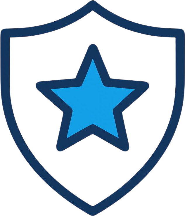 Shield/star/review icon